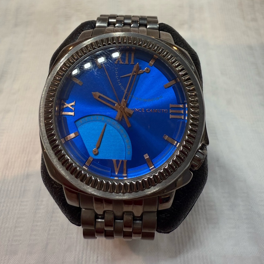Vince Camuto Royal Blue and Gunmetal Watch
